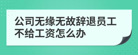 公司无缘无故辞退员工不给工资怎么办