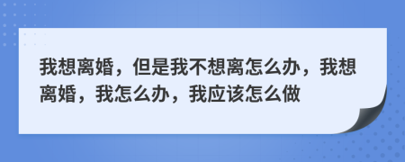我想离婚，但是我不想离怎么办，我想离婚，我怎么办，我应该怎么做