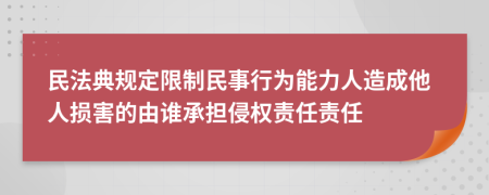 民法典规定限制民事行为能力人造成他人损害的由谁承担侵权责任责任