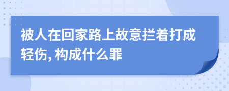 被人在回家路上故意拦着打成轻伤, 构成什么罪