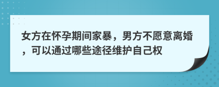 女方在怀孕期间家暴，男方不愿意离婚，可以通过哪些途径维护自己权