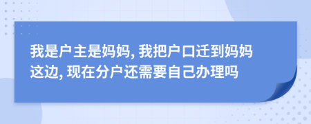 我是户主是妈妈, 我把户口迁到妈妈这边, 现在分户还需要自己办理吗