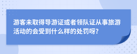 游客未取得导游证或者领队证从事旅游活动的会受到什么样的处罚呀？
