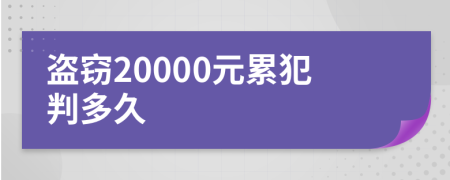 盗窃20000元累犯判多久