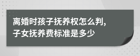 离婚时孩子抚养权怎么判, 子女抚养费标准是多少