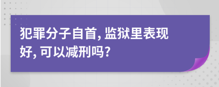 犯罪分子自首, 监狱里表现好, 可以减刑吗?