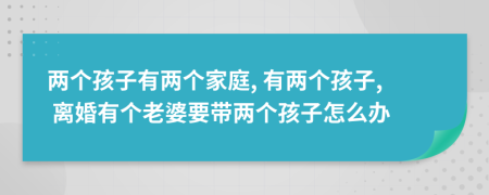 两个孩子有两个家庭, 有两个孩子, 离婚有个老婆要带两个孩子怎么办