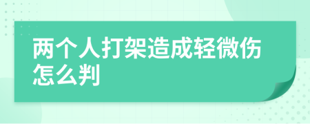 两个人打架造成轻微伤怎么判