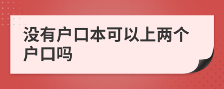 没有户口本可以上两个户口吗