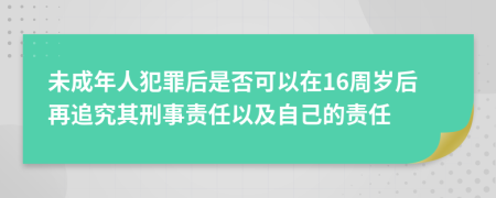 未成年人犯罪后是否可以在16周岁后再追究其刑事责任以及自己的责任