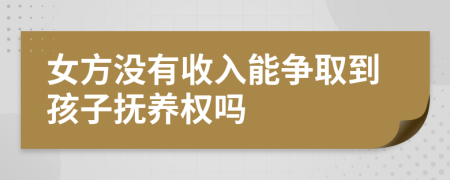 女方没有收入能争取到孩子抚养权吗