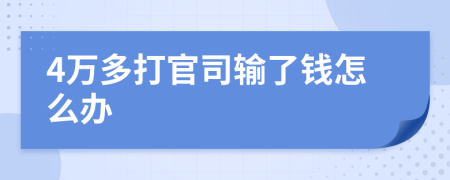 4万多打官司输了钱怎么办