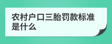 农村户口三胎罚款标准是什么