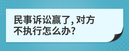 民事诉讼赢了, 对方不执行怎么办?