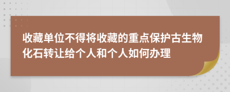 收藏单位不得将收藏的重点保护古生物化石转让给个人和个人如何办理
