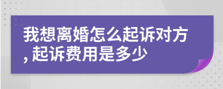 我想离婚怎么起诉对方, 起诉费用是多少