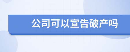 公司可以宣告破产吗