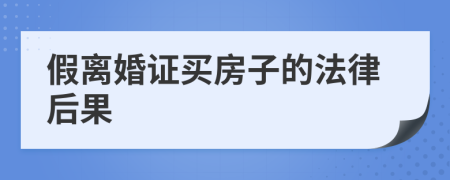 假离婚证买房子的法律后果