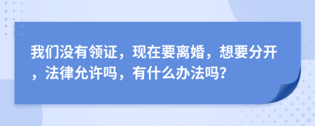 我们没有领证，现在要离婚，想要分开，法律允许吗，有什么办法吗？