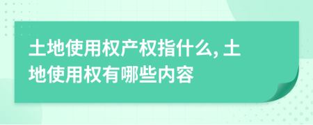 土地使用权产权指什么, 土地使用权有哪些内容