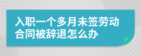 入职一个多月未签劳动合同被辞退怎么办