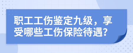 职工工伤鉴定九级，享受哪些工伤保险待遇？