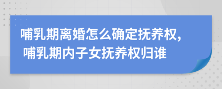 哺乳期离婚怎么确定抚养权, 哺乳期内子女抚养权归谁