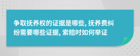 争取抚养权的证据是哪些, 抚养费纠纷需要哪些证据, 索赔时如何举证