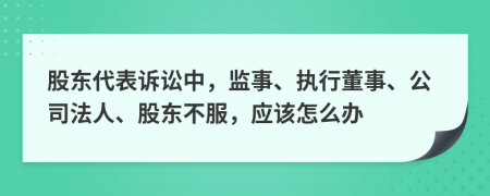 股东代表诉讼中，监事、执行董事、公司法人、股东不服，应该怎么办