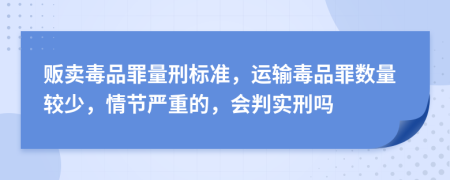 贩卖毒品罪量刑标准，运输毒品罪数量较少，情节严重的，会判实刑吗