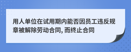 用人单位在试用期内能否因员工违反规章被解除劳动合同, 而终止合同