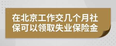 在北京工作交几个月社保可以领取失业保险金