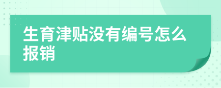 生育津贴没有编号怎么报销