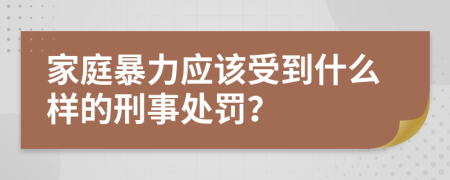 家庭暴力应该受到什么样的刑事处罚？