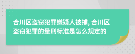 合川区盗窃犯罪嫌疑人被捕, 合川区盗窃犯罪的量刑标准是怎么规定的