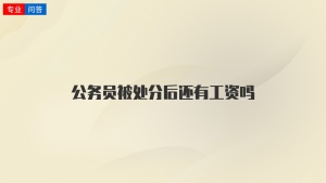 公务员被处分后还有工资吗