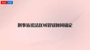 刑事诉讼法区域管辖如何确定