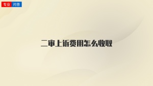 二审上诉费用怎么收取