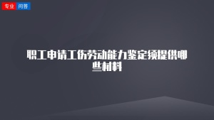 职工申请工伤劳动能力鉴定须提供哪些材料