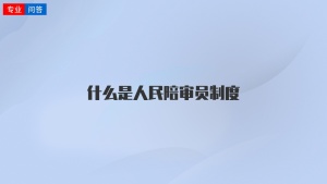 什么是人民陪审员制度