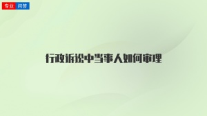 行政诉讼中当事人如何审理