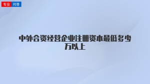 中外合资经营企业注册资本最低多少万以上