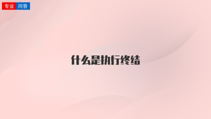 什么是执行终结