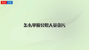 怎么举报公职人员贪污