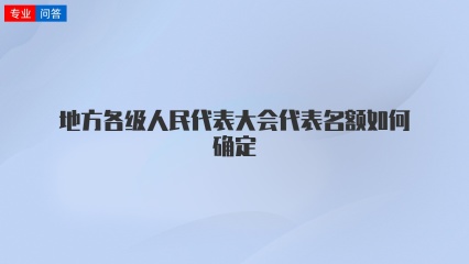 地方各级人民代表大会代表名额如何确定