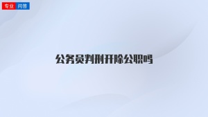 公务员判刑开除公职吗