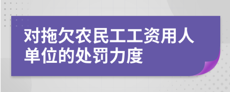 对拖欠农民工工资用人单位的处罚力度