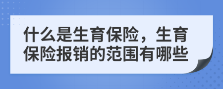 什么是生育保险，生育保险报销的范围有哪些