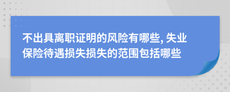 不出具离职证明的风险有哪些, 失业保险待遇损失损失的范围包括哪些