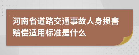 河南省道路交通事故人身损害赔偿适用标准是什么